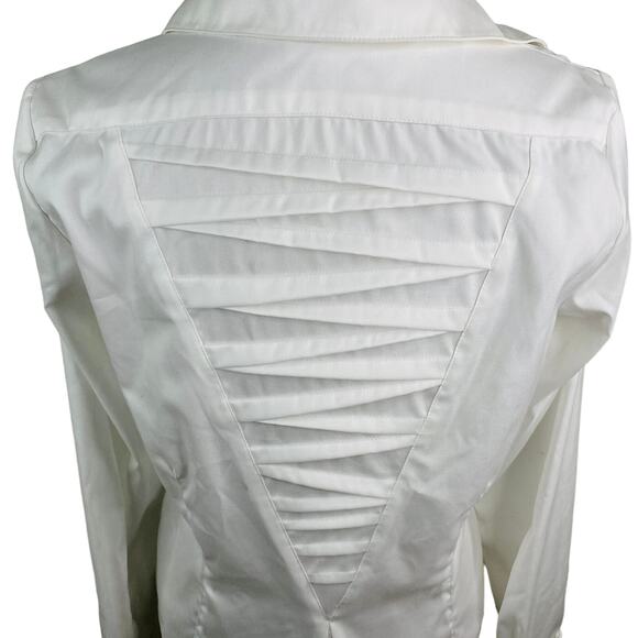 Coldwater Creek Blouse Small White Wrinkle Resistant Non Iron New - Picture 12 of 13